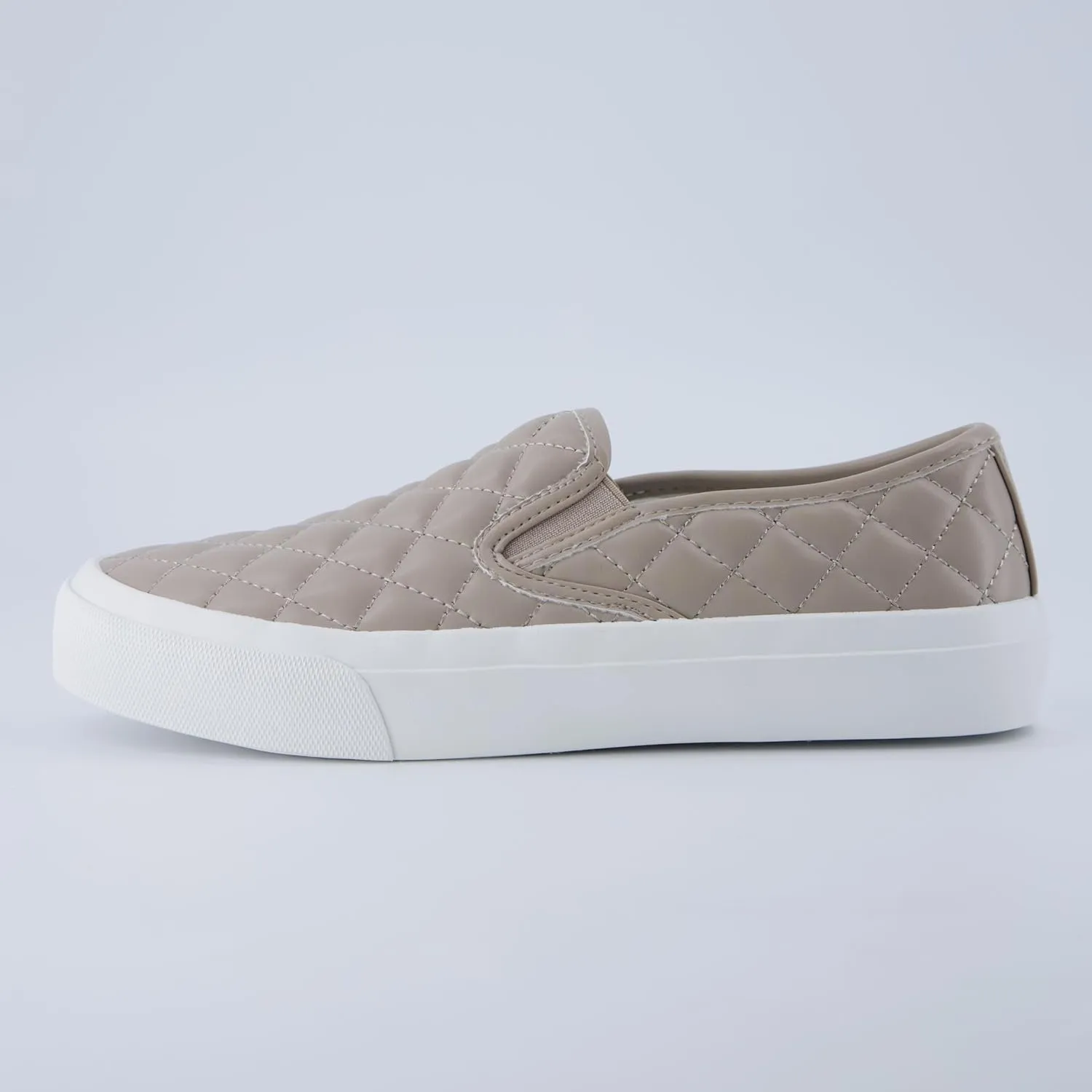 CUSHIONAIRE Faze Women’s Quilted Slip-On Sneaker – Faux Leather Casual Shoe with Memory Foam Insole & Rubber Outsole