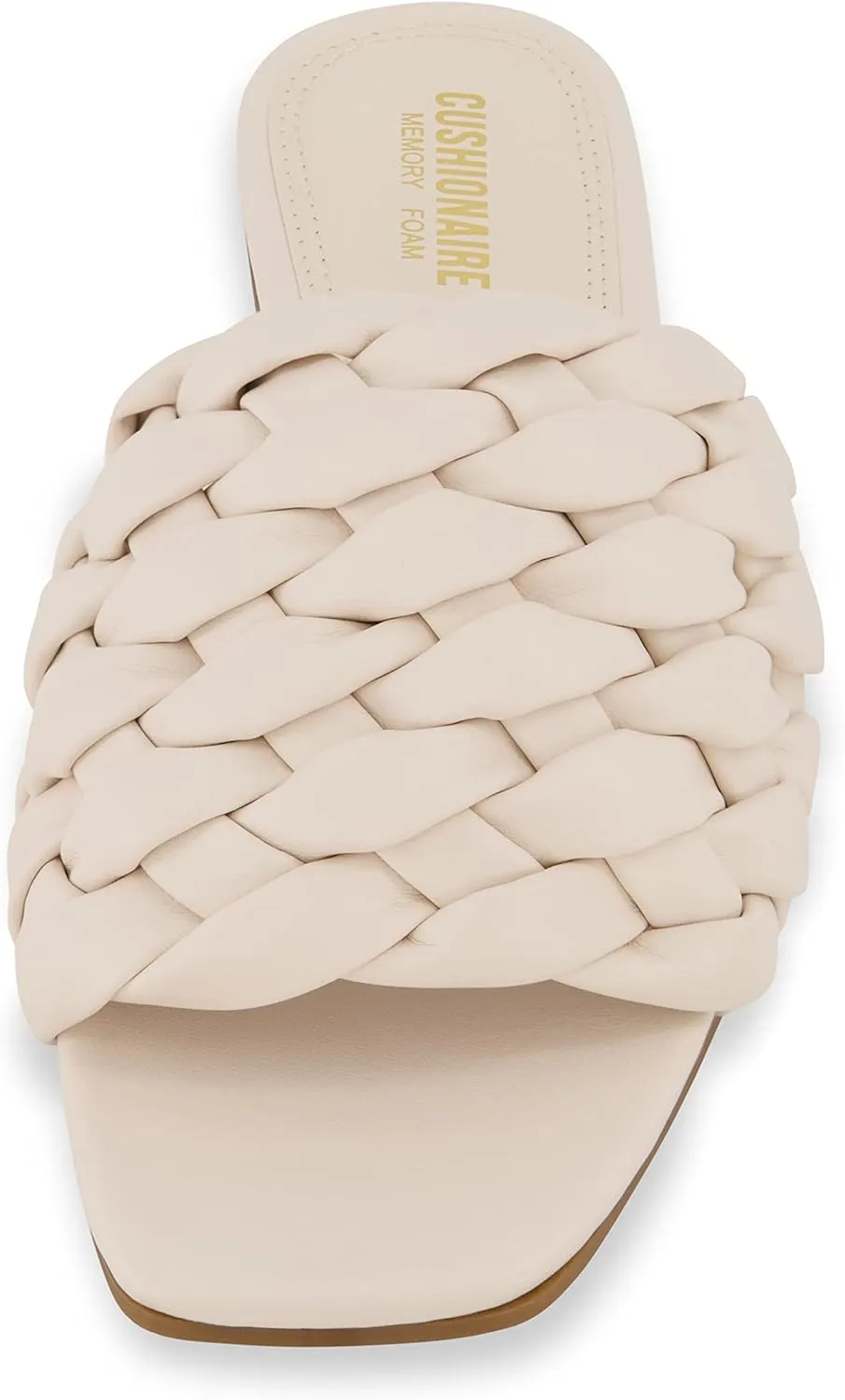 CUSHIONAIRE Women's Aramis woven slide sandal  Memory Foam, Wide Widths Available