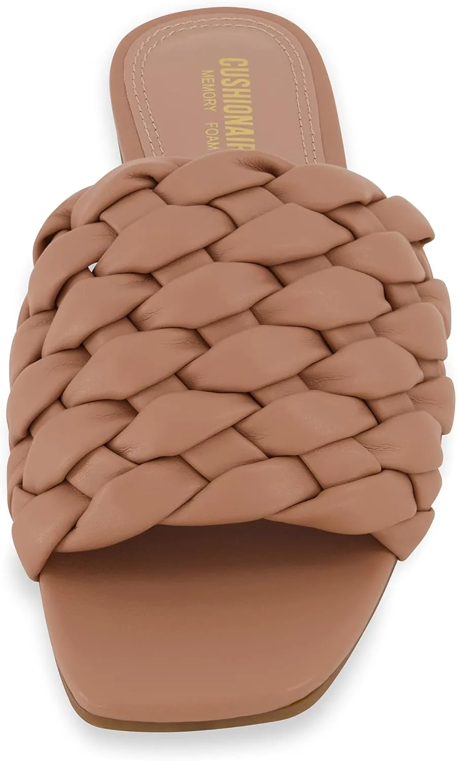 CUSHIONAIRE Women's Aramis woven slide sandal  Memory Foam, Wide Widths Available