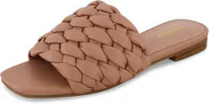 CUSHIONAIRE Women's Aramis woven slide sandal  Memory Foam, Wide Widths Available