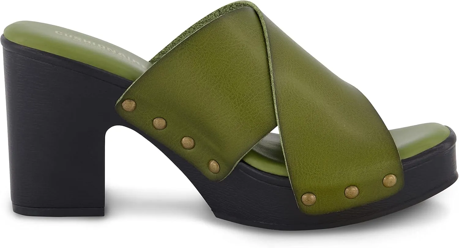 CUSHIONAIRE Women's Kamari Faux Wood Sandal with Memory Foam Padding, Wide Widths Available