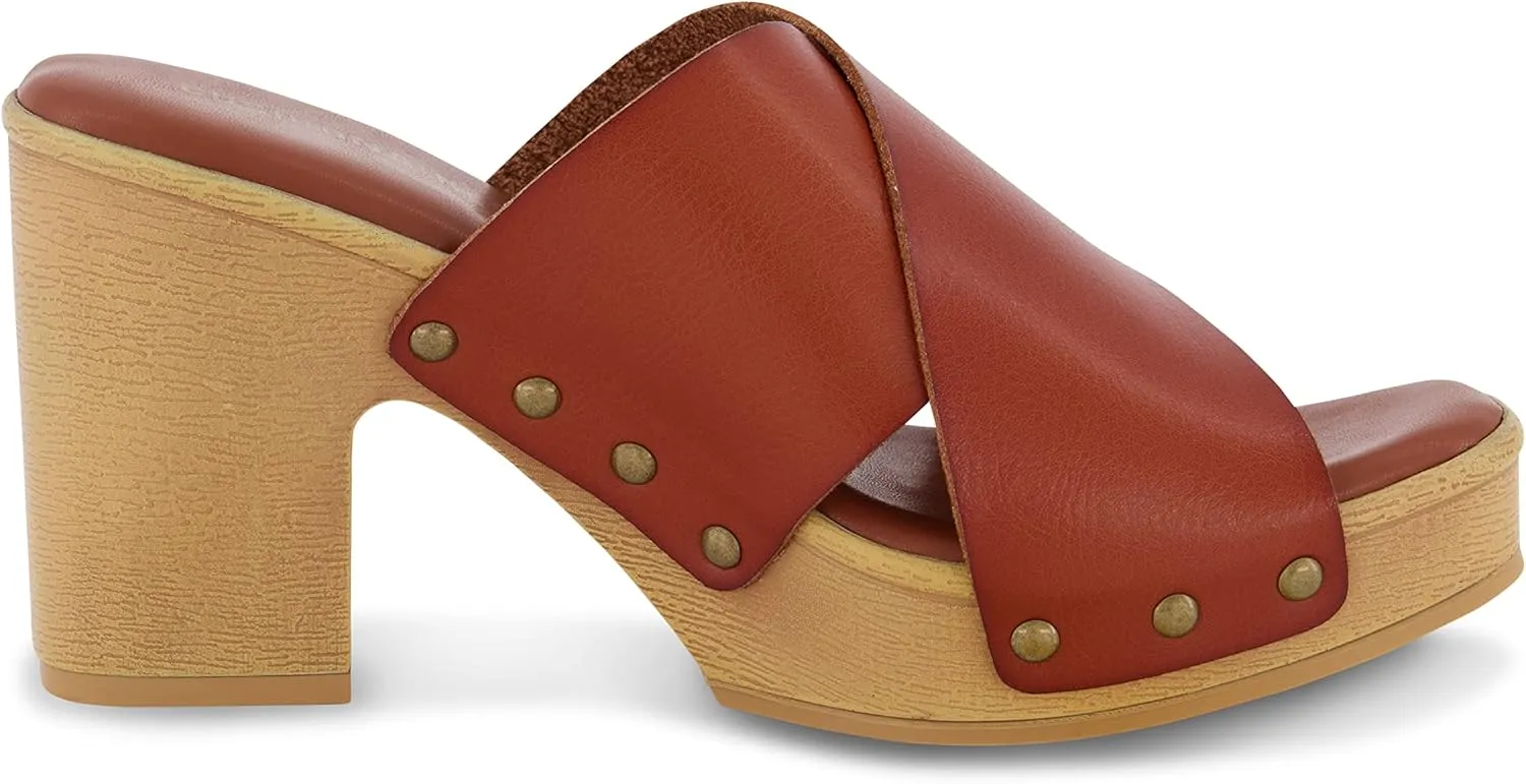 CUSHIONAIRE Women's Kamari Faux Wood Sandal with Memory Foam Padding, Wide Widths Available
