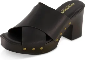 CUSHIONAIRE Women's Kamari Faux Wood Sandal with Memory Foam Padding, Wide Widths Available