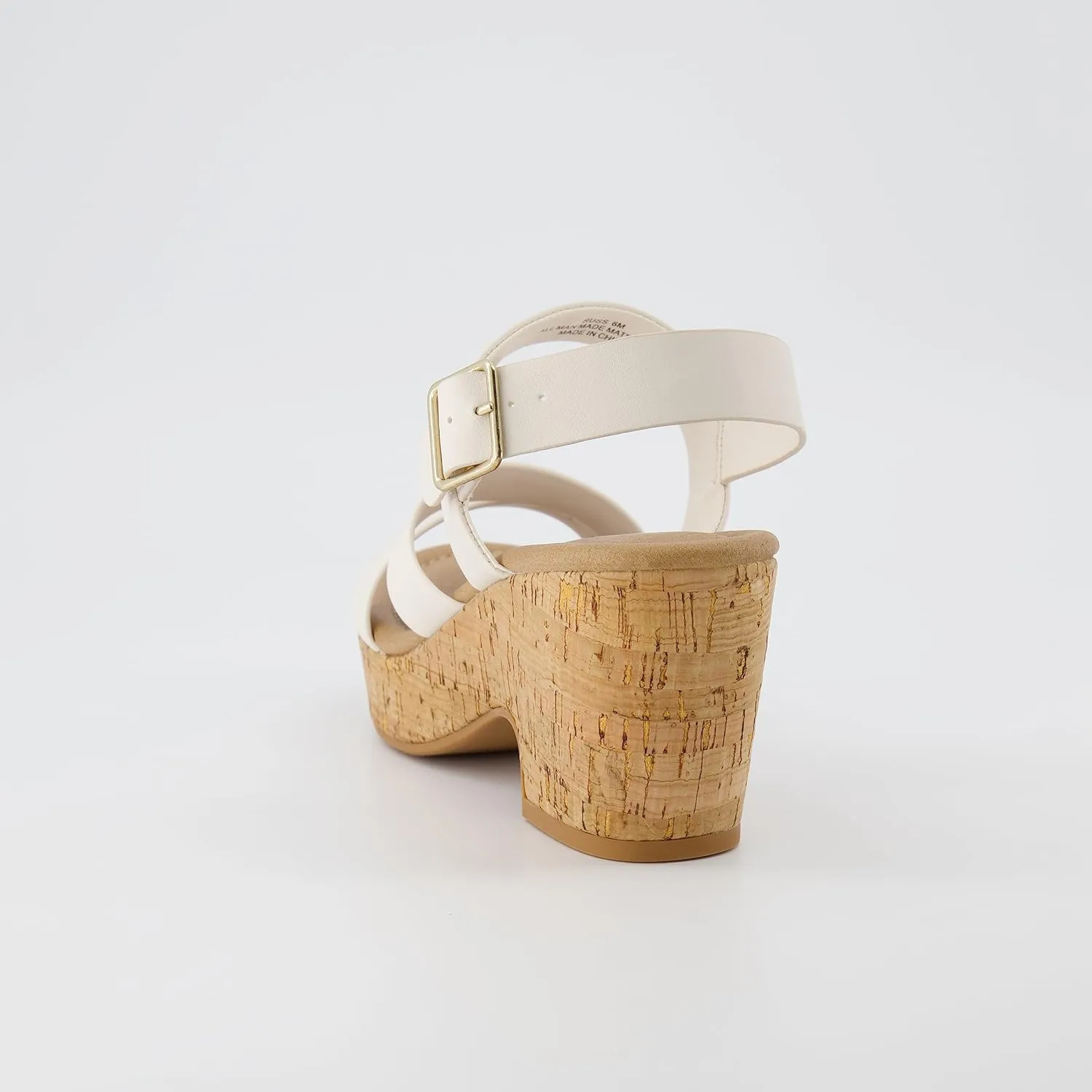 CUSHIONAIRE Women's Russ cork wedge sandal  Memory Foam, Wide Widths Available