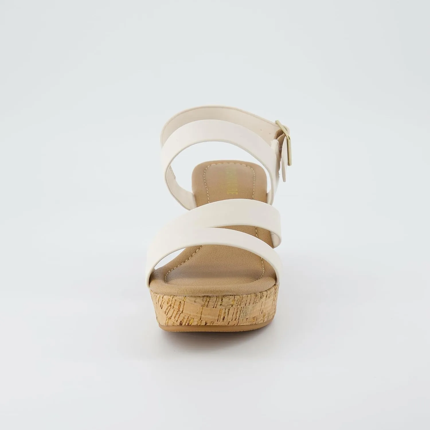 CUSHIONAIRE Women's Russ cork wedge sandal  Memory Foam, Wide Widths Available