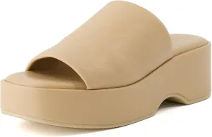 CUSHIONAIRE Women's Spin one band platform sandal with  Memory Foam