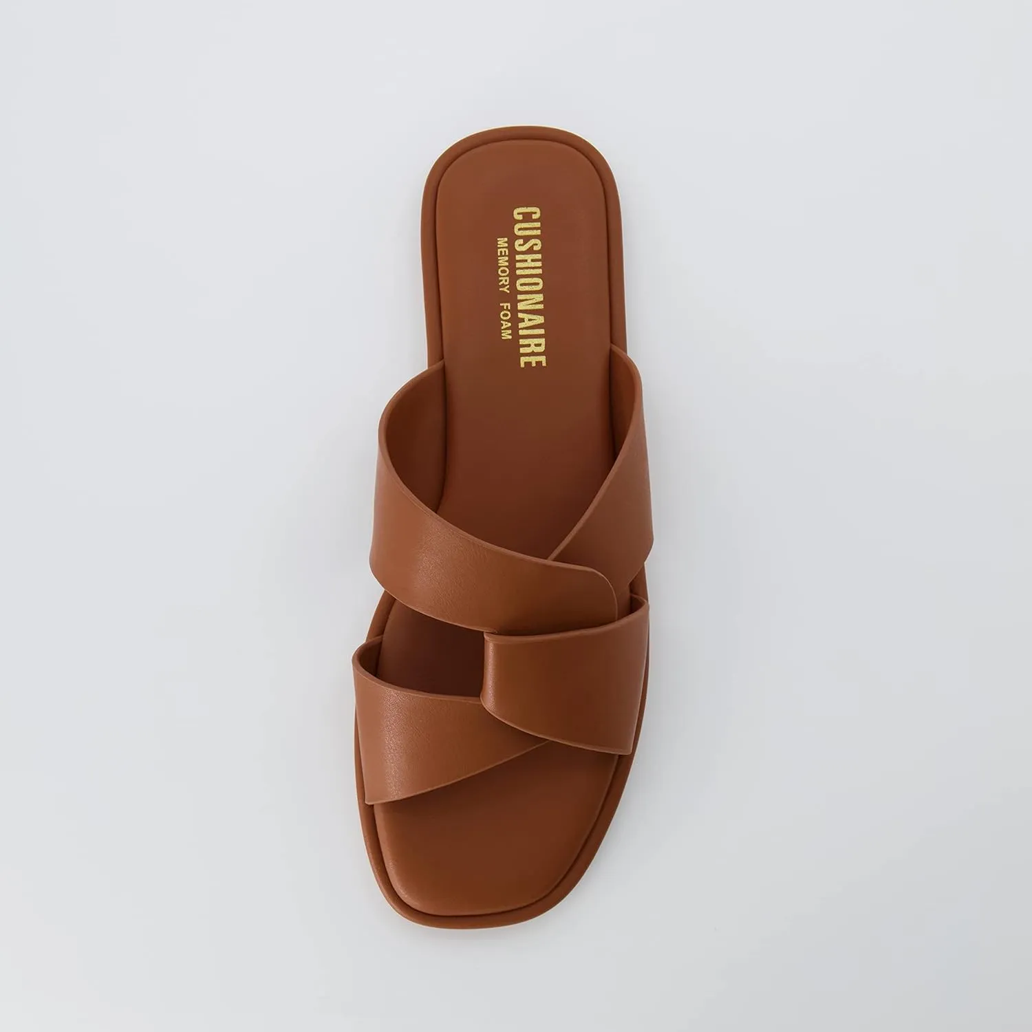 CUSHIONAIRE Women's Tribune slide sandal  Memory Foam, Wide Widths Available