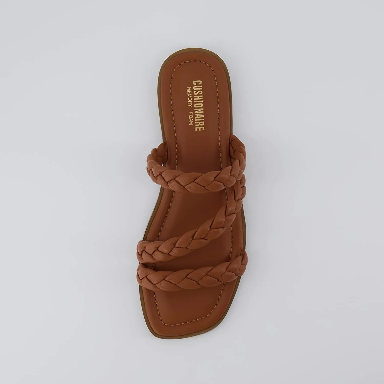 CUSHIONAIRE Women's Venice braided slide sandal  Memory Foam, Wide Widths Available