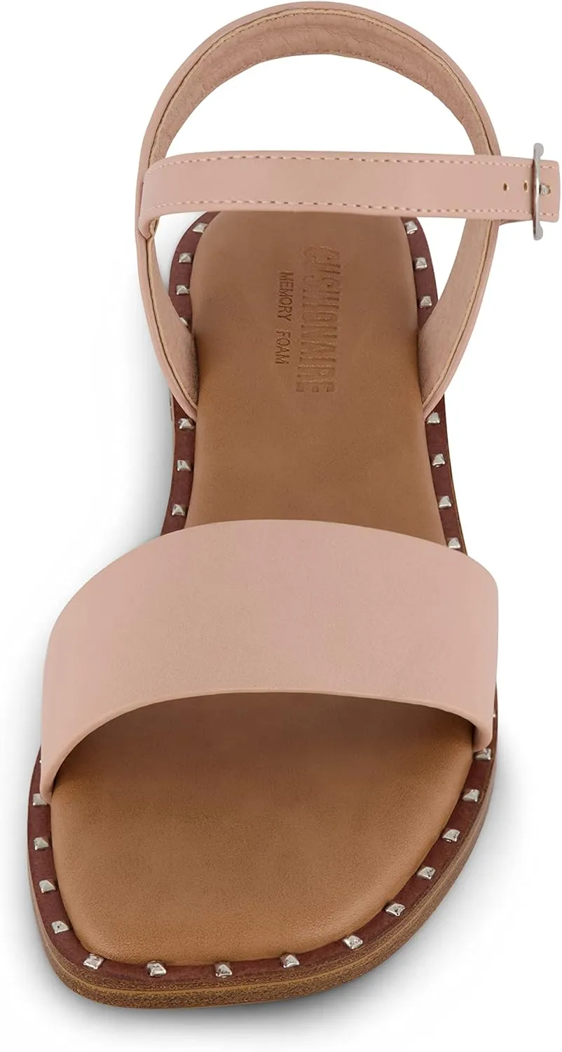 CUSHIONAIRE Women's Verona one band sandal  Memory Foam