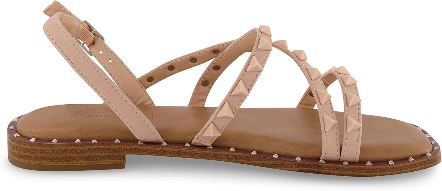 CUSHIONAIRE Women's Vogue stud sling back sandal  Memory Foam