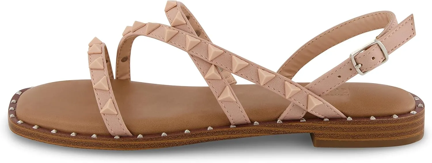 CUSHIONAIRE Women's Vogue stud sling back sandal  Memory Foam