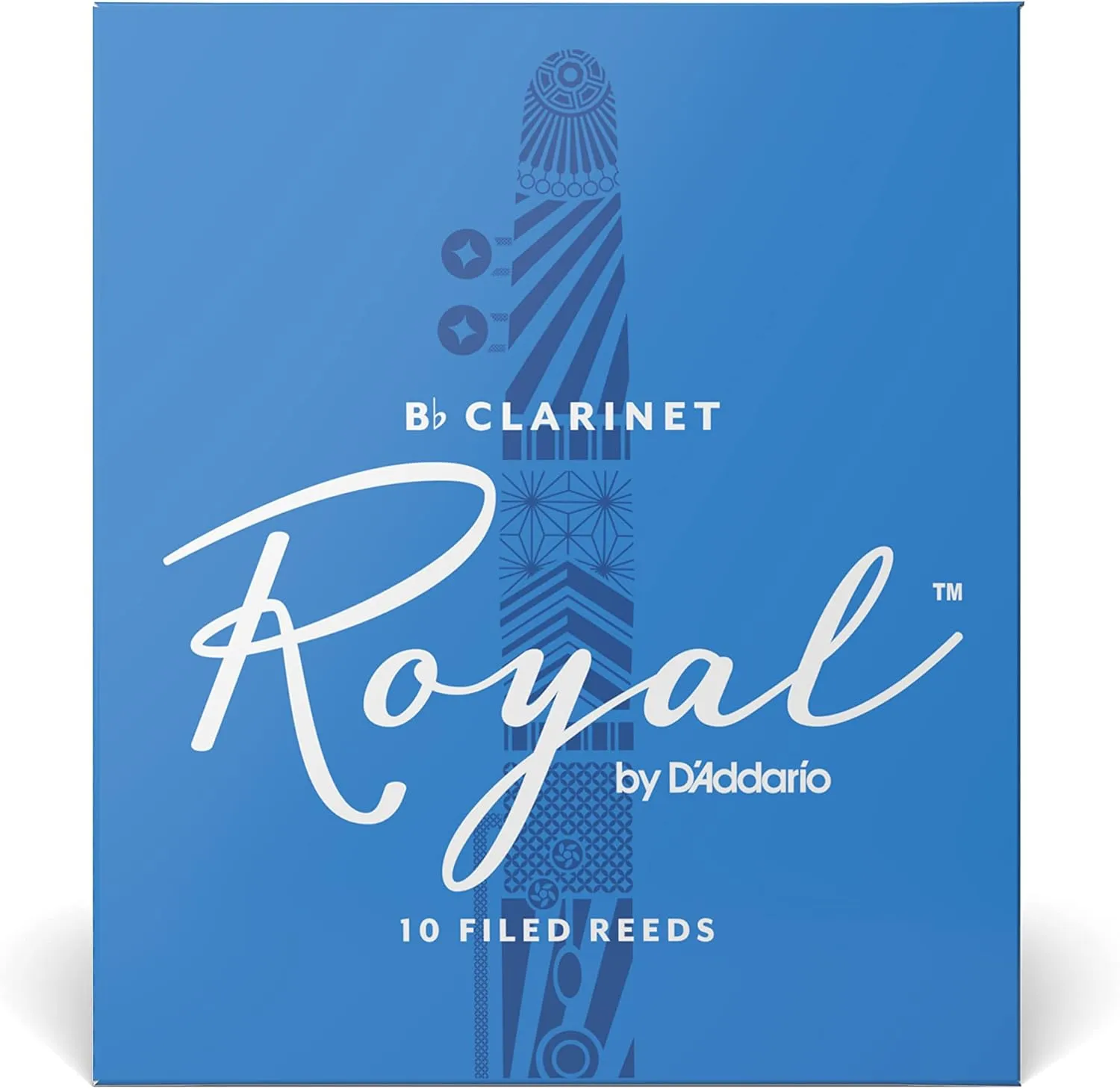 D’Addario Woodwinds - Royal Bb Clarinet Reeds - B Flat Clarinet Reeds - Reeds for Clarinet - Clarinet Bb Reeds - Strong Spine - Filed Cut - Strength 2.5, 10-Pack