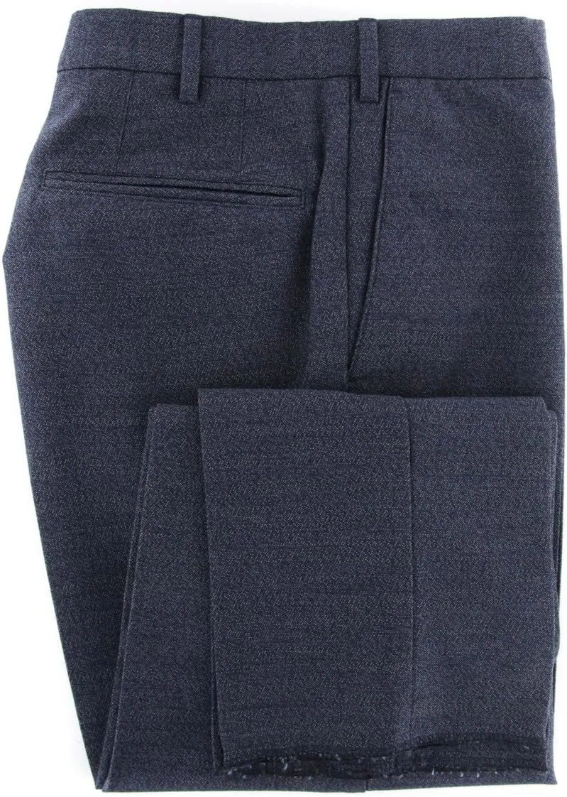 Dark Blue Melange Pants - Slim