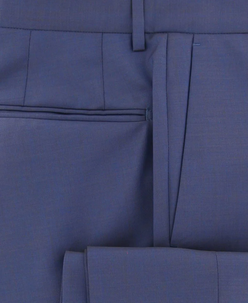 Dark Blue Melange Pants - Slim