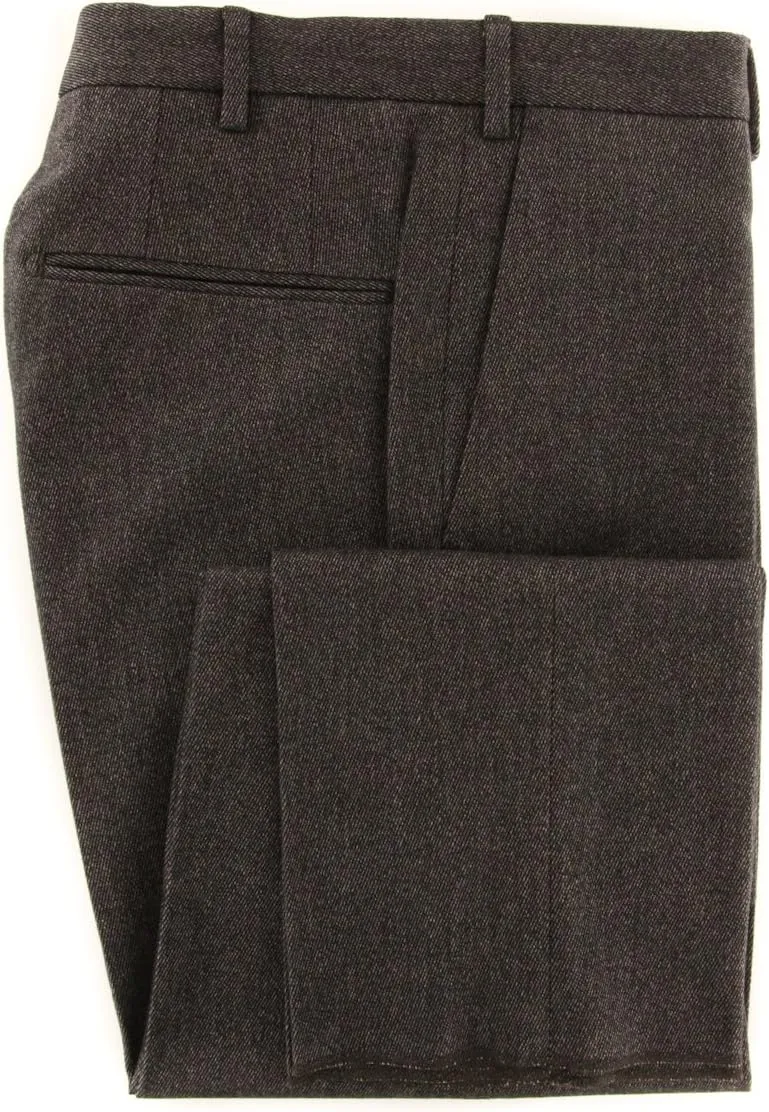 Dark Brown Melange Pants - Slim