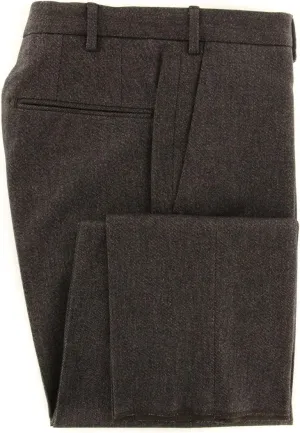 Dark Brown Melange Pants - Slim