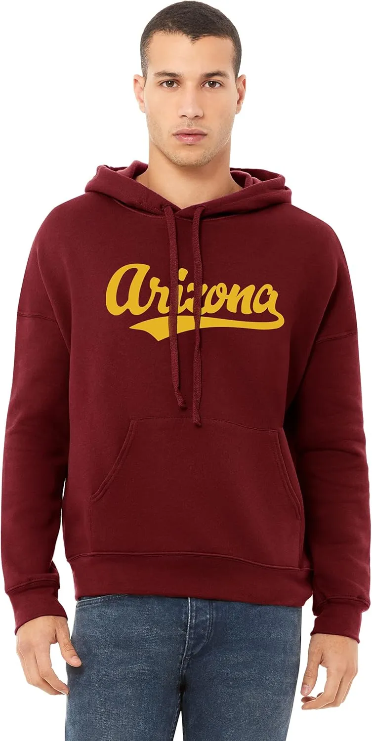 Daxton Adult Unisex Pullover USA Cities State Script Hoodie Fleece Sweatshirt