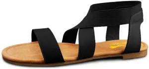 DAYDAYGO Women's Elastic Flat Sandals
