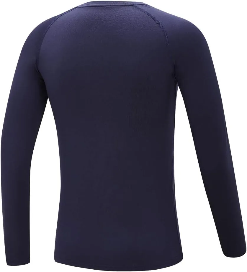 DEVOROPA Youth Boys Compression Thermal Shirt Long Sleeve Fleece Baselayer Soccer Baseball Undershirt