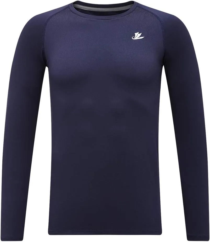 DEVOROPA Youth Boys Compression Thermal Shirt Long Sleeve Fleece Baselayer Soccer Baseball Undershirt