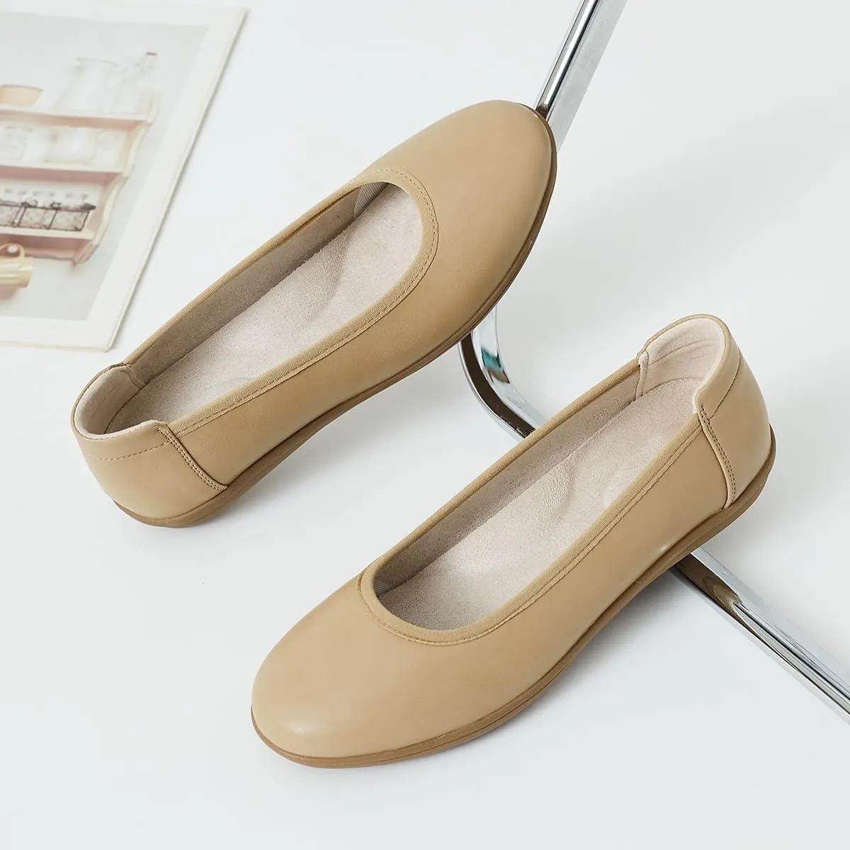 DeYashopin Women's Flats Shoes Non-Slip Ballet Shoes for Dressy Occasions,Walking and Driving Lightweight & Flexible for Comfort