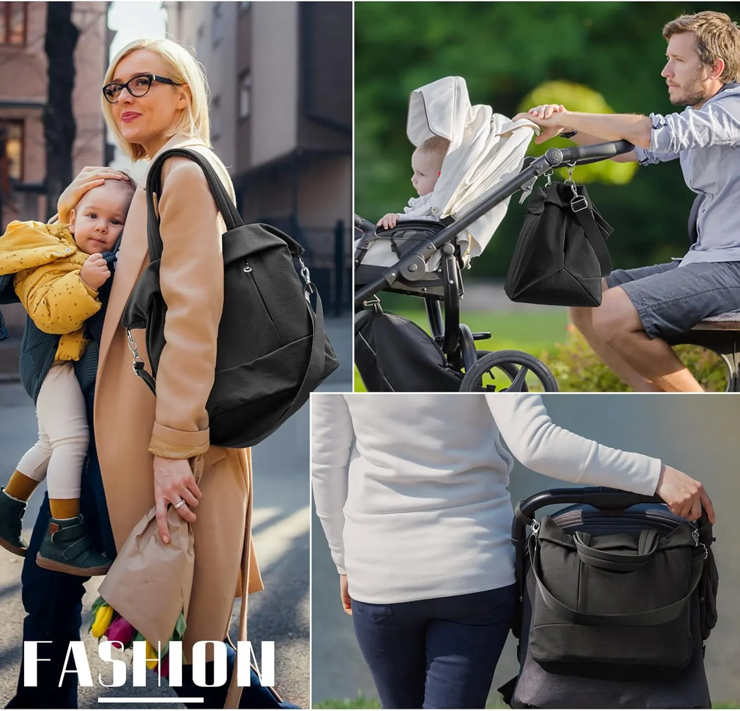 Diaper Bag Tote Large Travel Fashion Crossbody For Monther,Mommy Bags Outdoor Handbags With Insulated Bag And Changing Pad