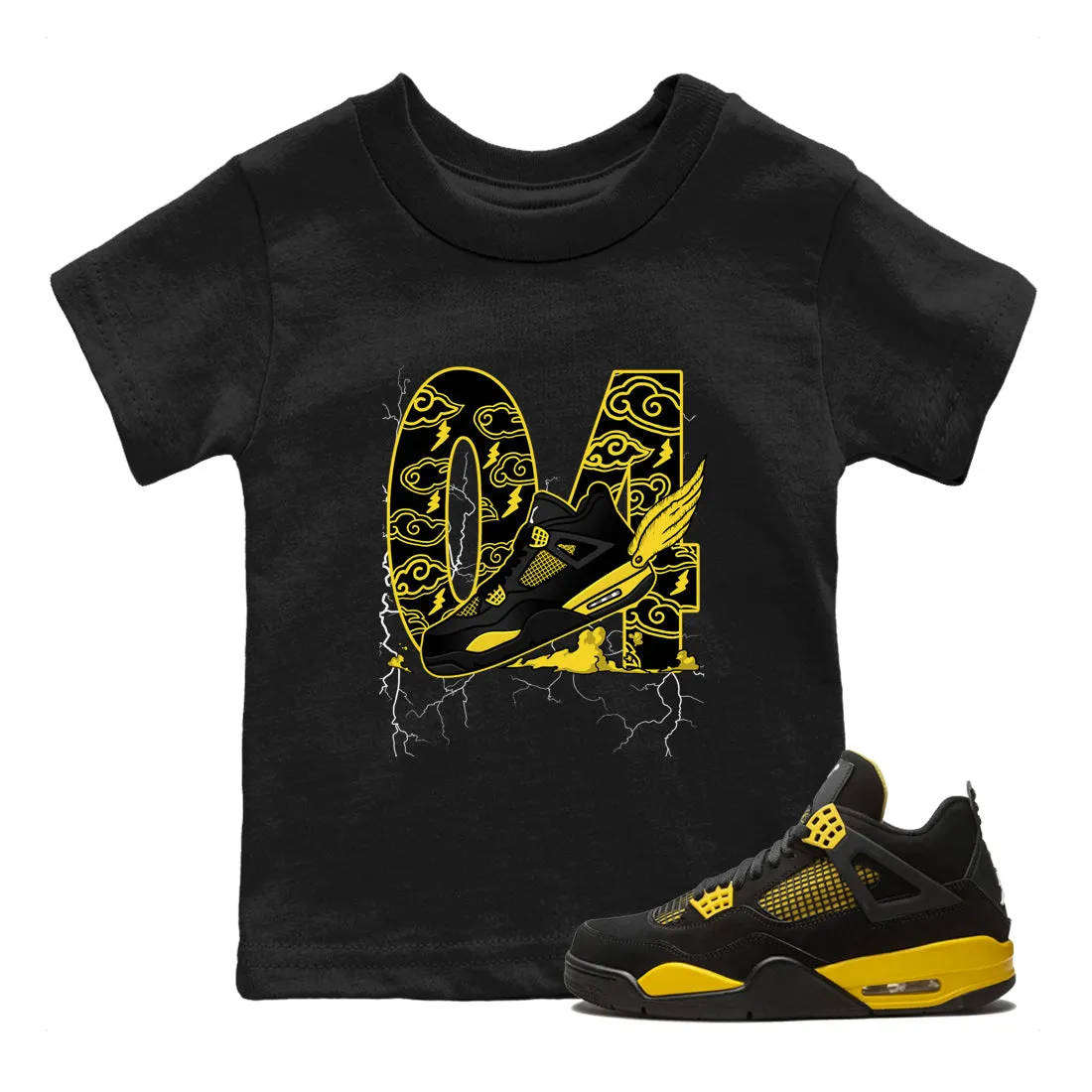 Direct shipping Air SNRT Clouds Kids To Oversized savings Tees Sneaker Thunder The - Jordan 4 Fly
