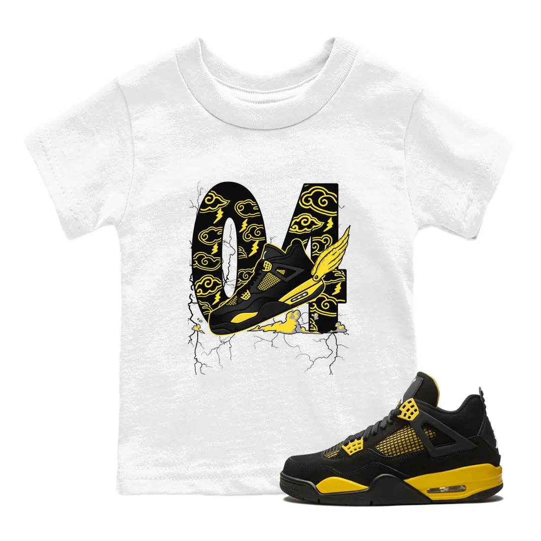 Direct shipping Air SNRT Clouds Kids To Oversized savings Tees Sneaker Thunder The - Jordan 4 Fly