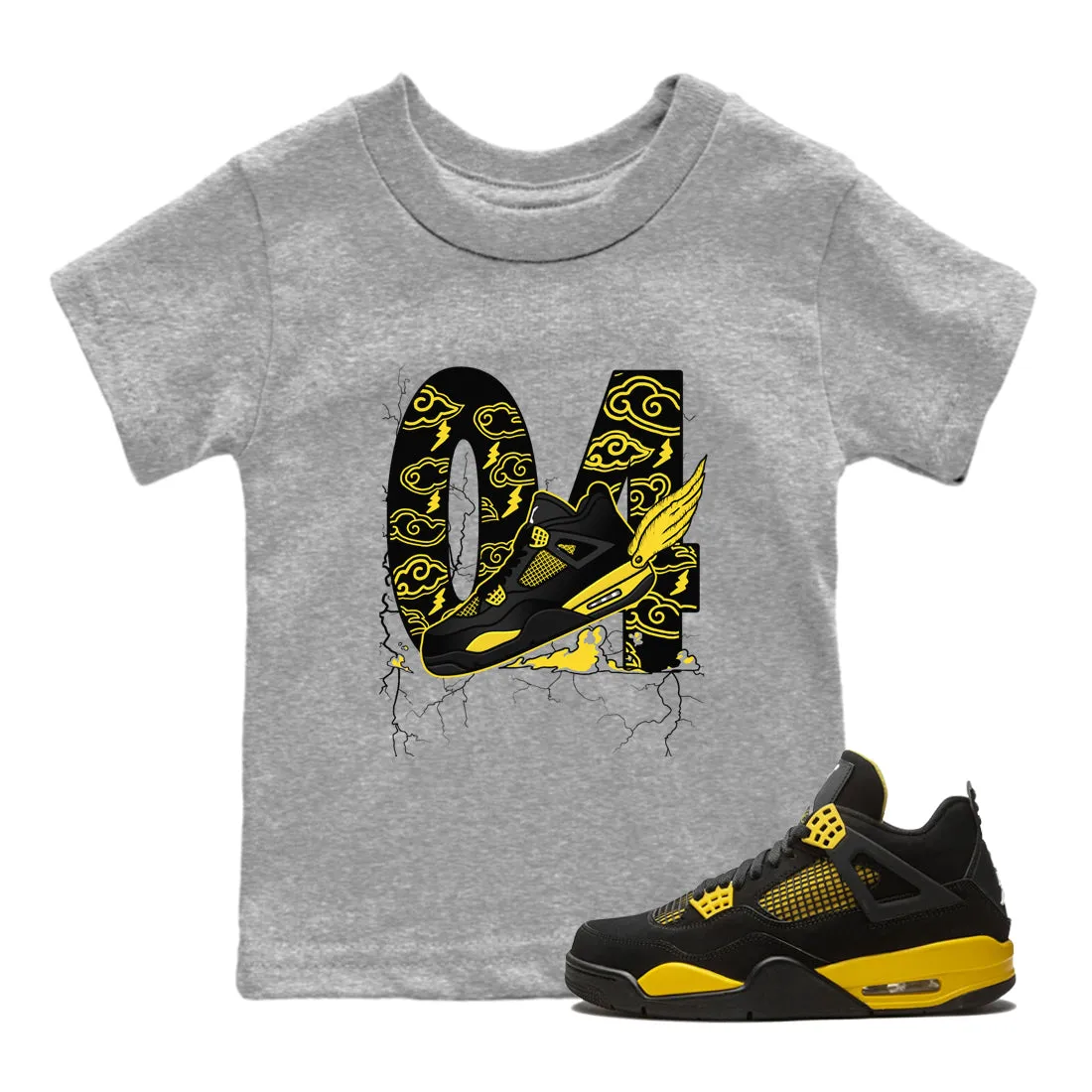 Direct shipping Air SNRT Clouds Kids To Oversized savings Tees Sneaker Thunder The - Jordan 4 Fly