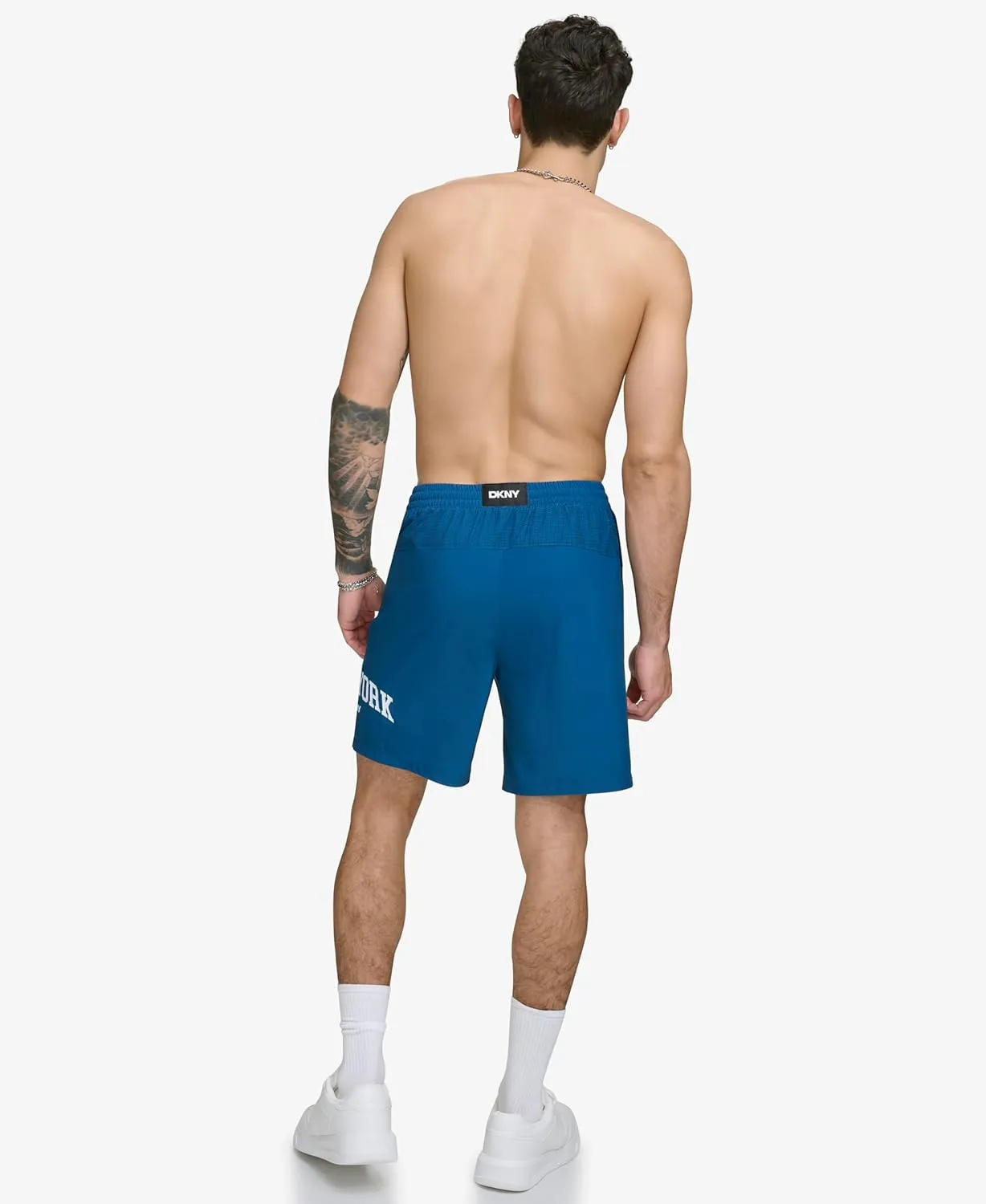 DKNY Men's Stretch Quick Dry Volley UPF 40  Protection Swim Trunk