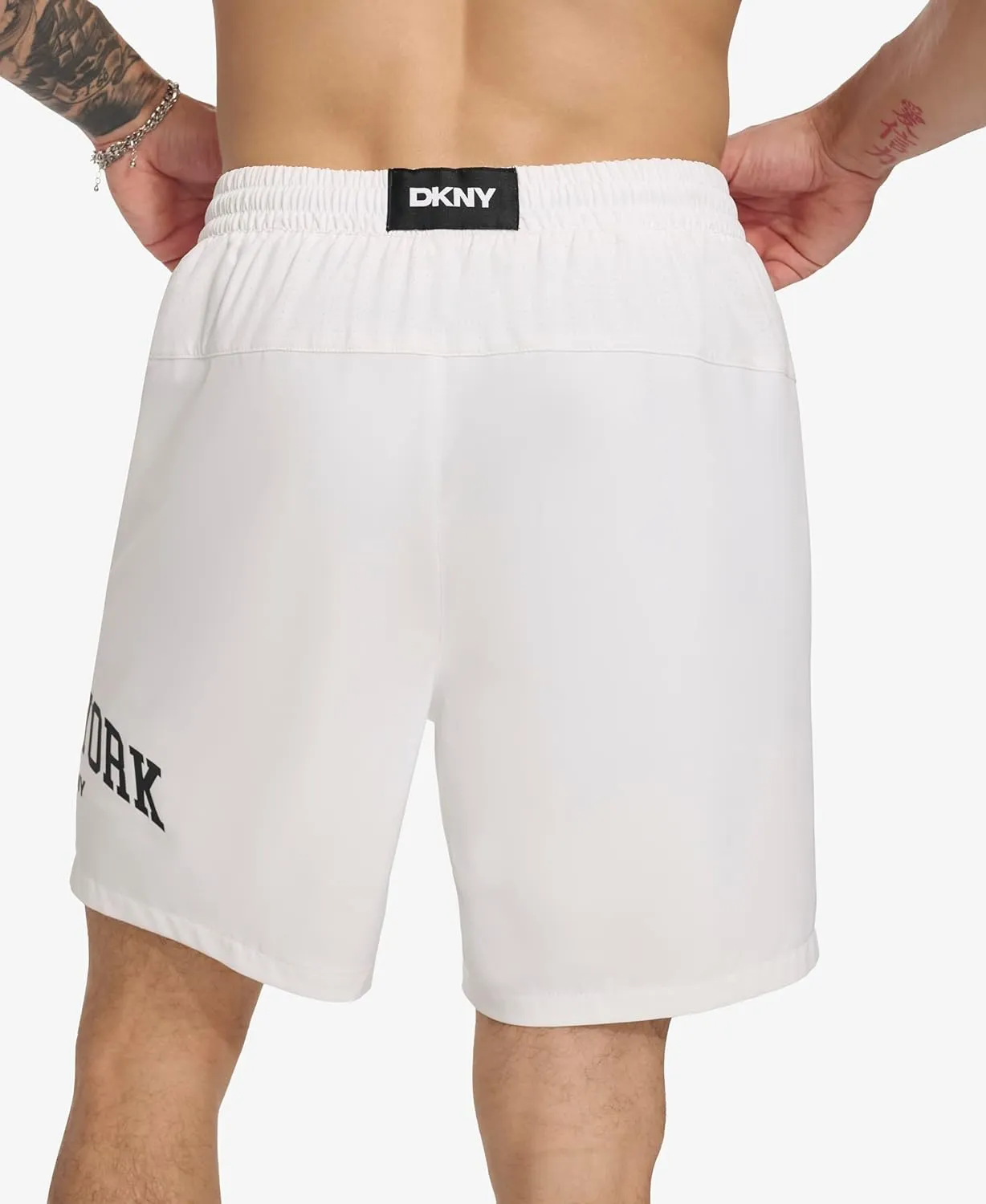 DKNY Men's Stretch Quick Dry Volley UPF 40  Protection Swim Trunk