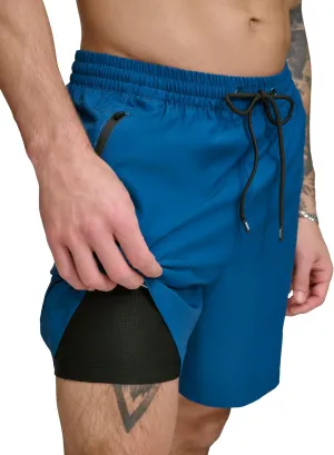 DKNY Men's Stretch Quick Dry Volley UPF 40  Protection Swim Trunk
