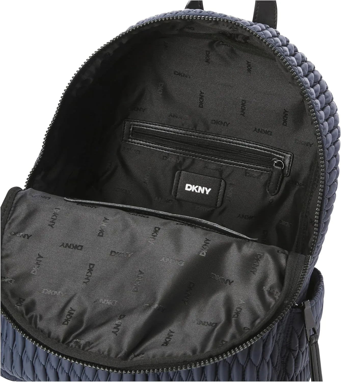 DKNY Women's Mack Quilted Nylon Backpack, Dark Denim, One Size