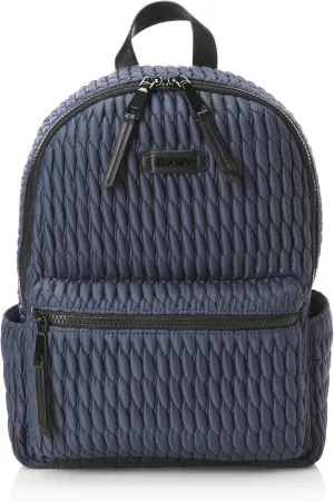 DKNY Women's Mack Quilted Nylon Backpack, Dark Denim, One Size