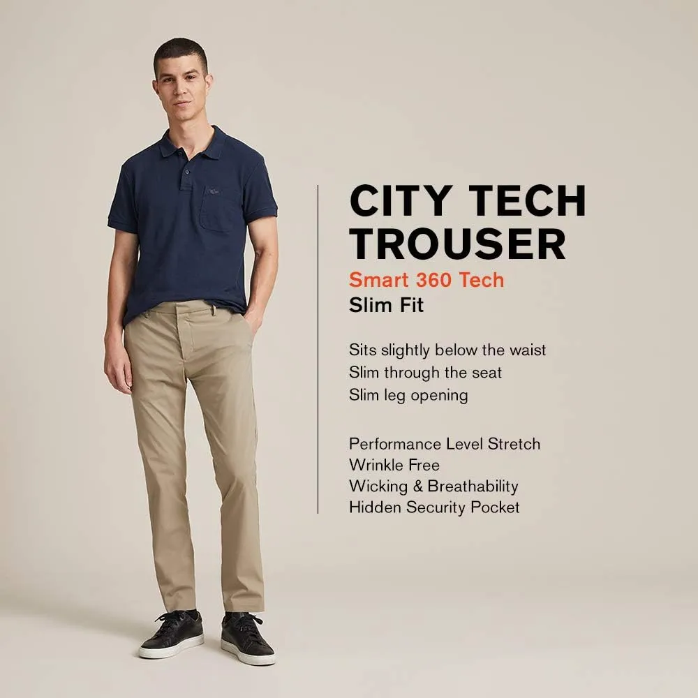 DOCKERS Mens City Trouser Slim Fit Smart 360 Tech Pants