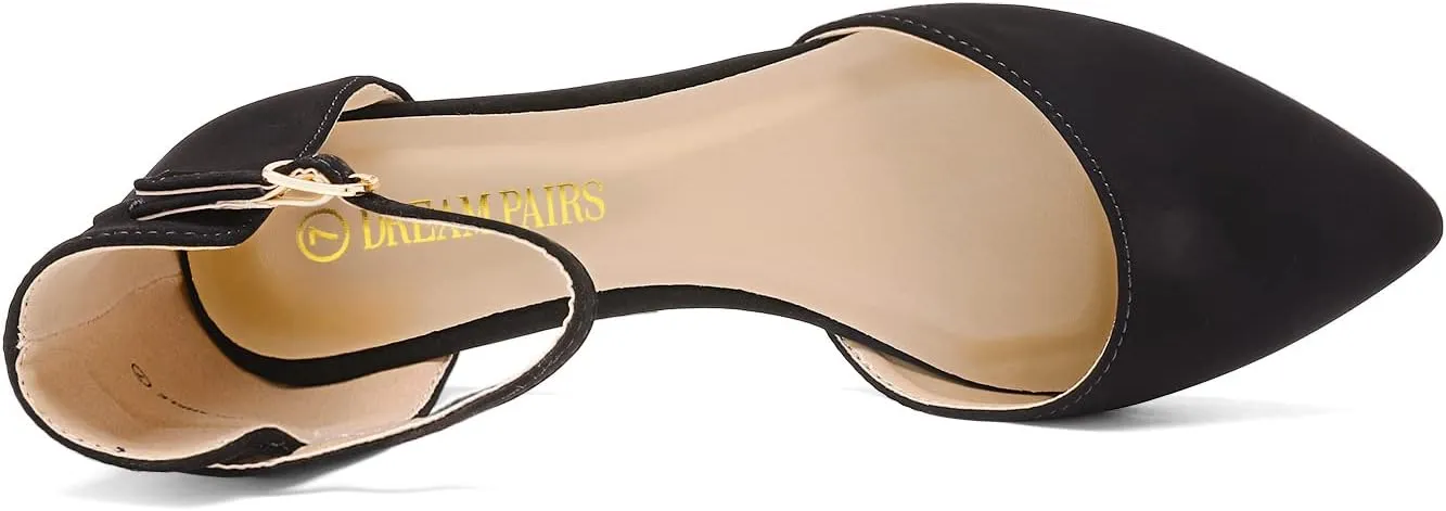 DREAM PAIRS Flapointed Women's Casual D'Orsay Pointed Plain Ballet Comfort Soft Slip On Flats Shoes