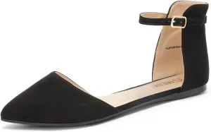 DREAM PAIRS Flapointed Women's Casual D'Orsay Pointed Plain Ballet Comfort Soft Slip On Flats Shoes