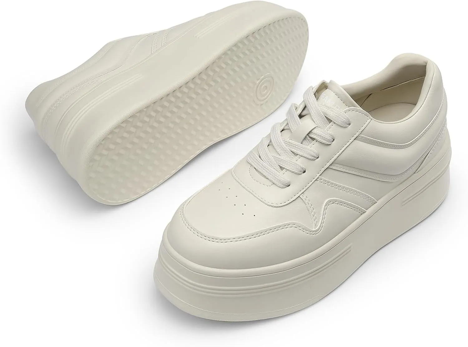DREAM PAIRS Women Platform High Heel Fashion Sneakers Walking Lace Up Lightweight Stylish Classic Casual Sneaker.