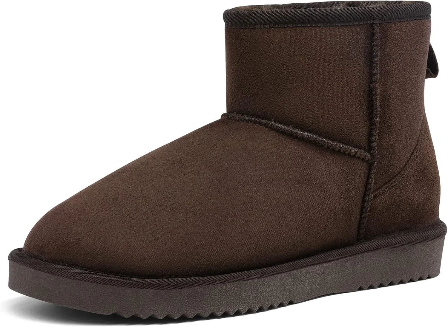 DREAM PAIRS Women's Black Brown Tan Grey Winter Snow Boots Classic Faux Fur Lined Slip On Ankle Boots