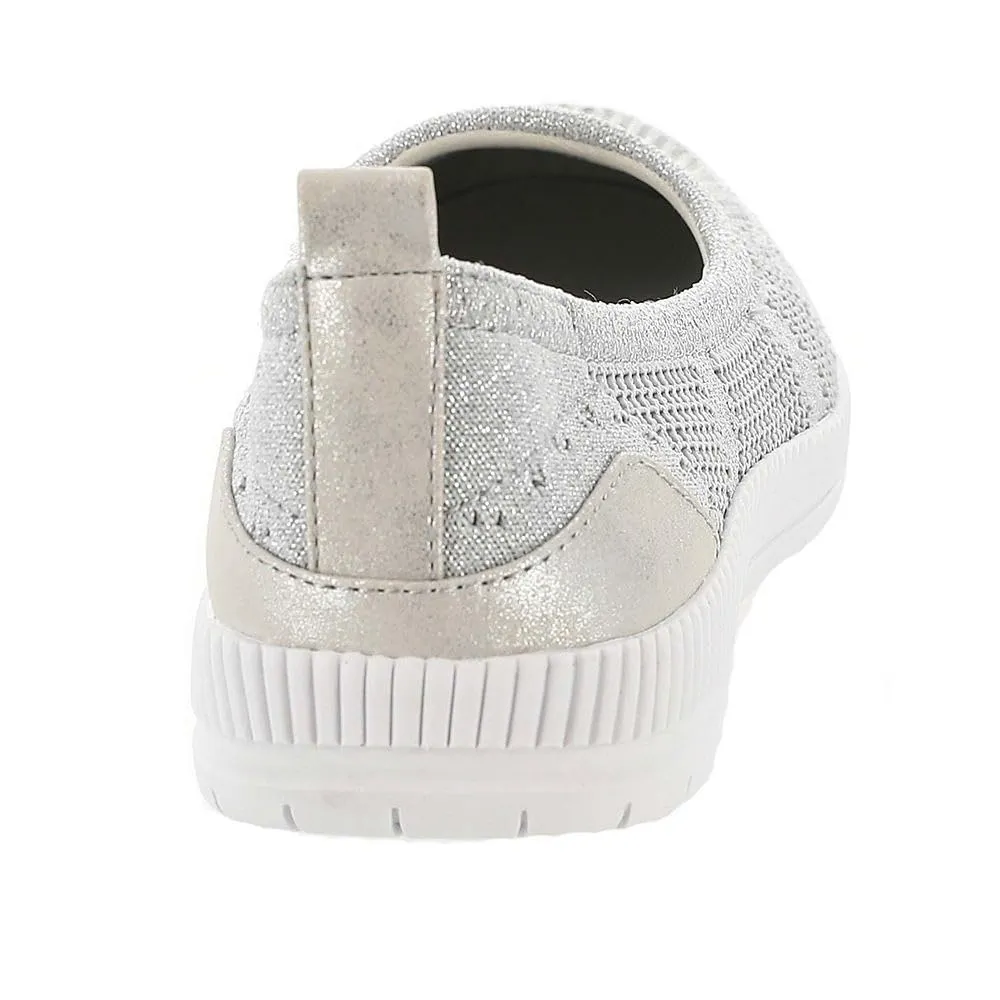 Easy Spirit Women's Glitz 2 Sneaker, Silver Knit, 8.5