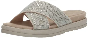 Easy Spirit Women's Shanya 2 Flat Sandal, Light Natural Linen, 9.5