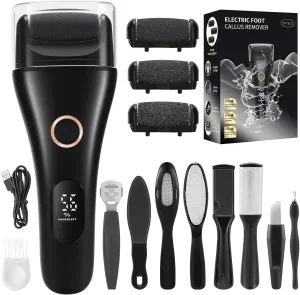 Electric Callus Remover for Feet Rechargeable - 3-Speed Adjustable Electronic Foot Filer, Effortless Smooth Feet from Hard Cracked Dry Dead Skin at Home - Father Day Gifts for Dad