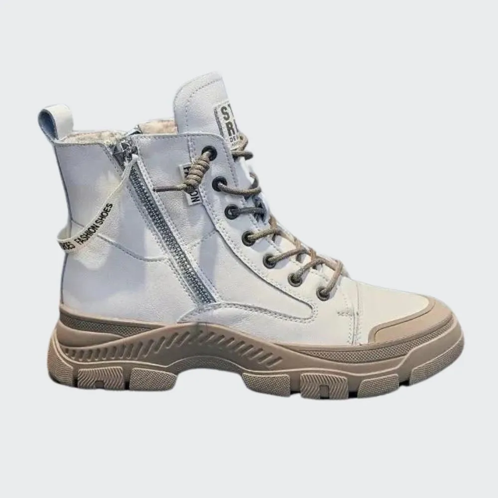 Elegant high sneaker boots with zipper