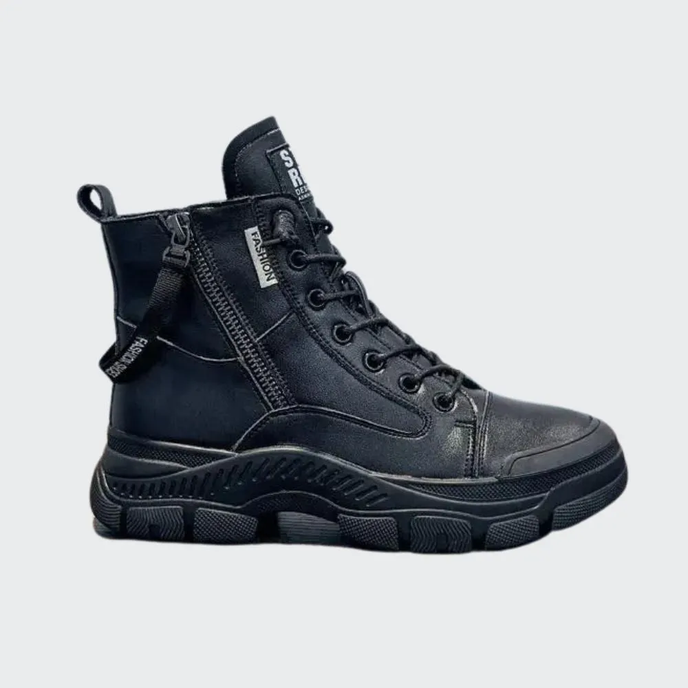 Elegant high sneaker boots with zipper