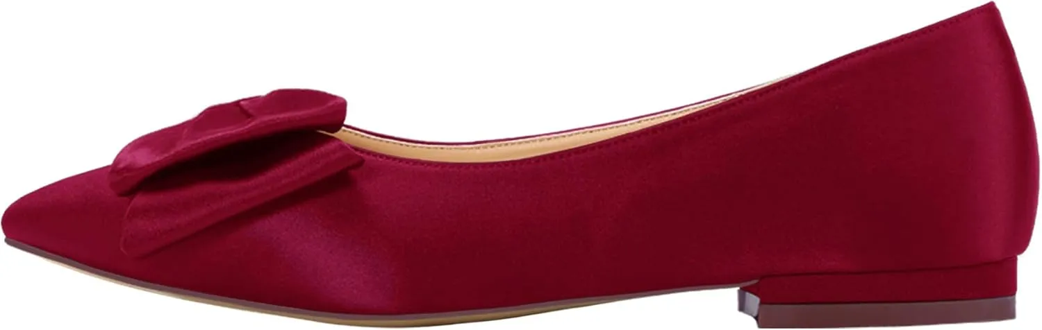 ERIJUNOR Wedding Flats Comfortable Flat Shoes for Women Closed Toe Wide Width Evening Party Dress Shoes