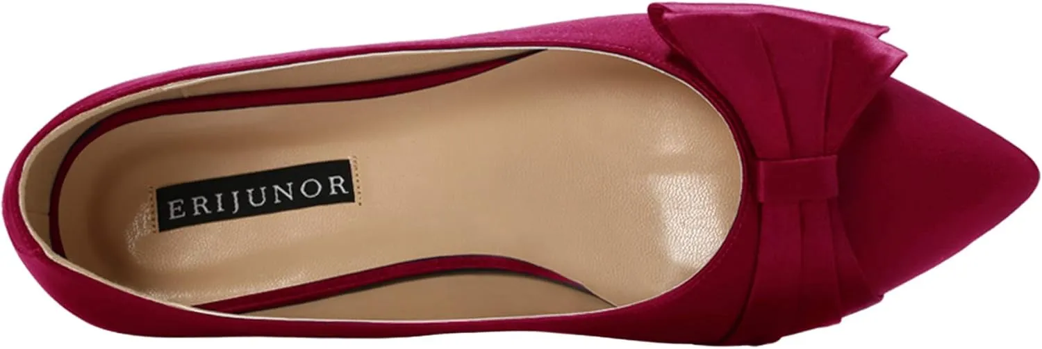 ERIJUNOR Wedding Flats Comfortable Flat Shoes for Women Closed Toe Wide Width Evening Party Dress Shoes