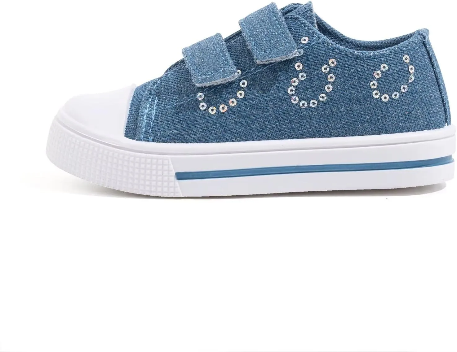 EUXTERPA Kids Toddler Sneakers Boys Girls Canvas Shoes Walking Sneaker with Easy Fasten Strap