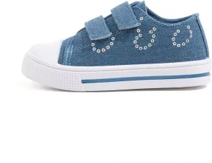 EUXTERPA Kids Toddler Sneakers Boys Girls Canvas Shoes Walking Sneaker with Easy Fasten Strap