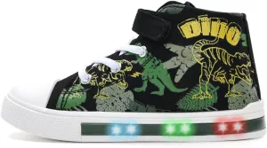 EUXTERPA Kids Toddler Sneakers Light Up Flashing Shoes Girls Boys Easy Fasten High Top Walking Canvas Sneaker