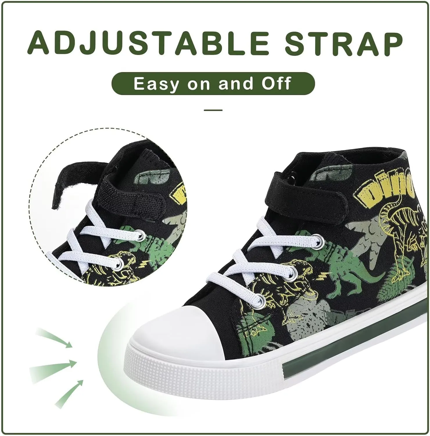 EUXTERPA Kids Toddler Sneakers Light Up Flashing Shoes Girls Boys Easy Fasten High Top Walking Canvas Sneaker